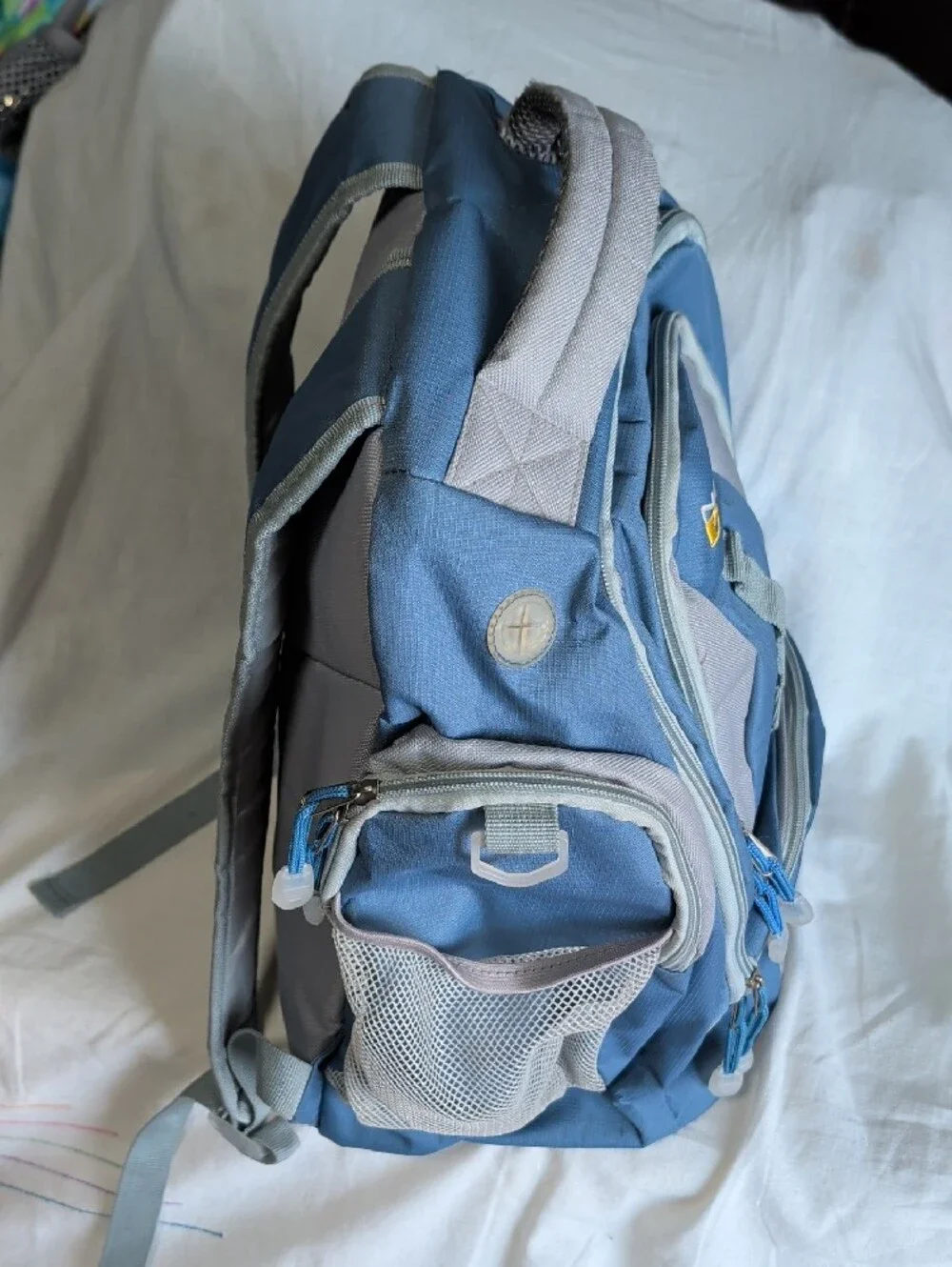 Blue and Gray Men's Backpack with Multiple Compartments Lightweight Comfortable